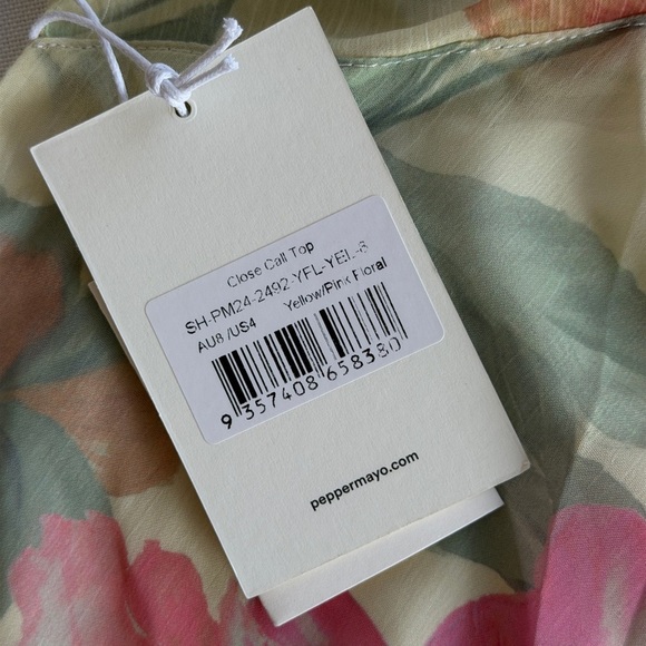 NWT Peppermayo Close Call Top - Yellow Peony - Picture 5 of 6